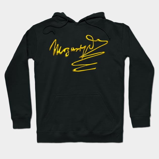 HOMAGE TO MOZART Gold Signature Of Composer Hoodie by BulganLumini